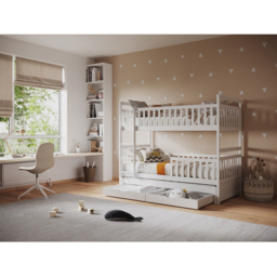 Flair Elvis White 2 Drawer Wooden Bunk Bed with Trundle - Size: Single - Wilko - thumbnail 3