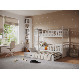 Flair Elvis White 2 Drawer Wooden Bunk Bed with Trundle - Size: Single - Wilko - thumbnail 7