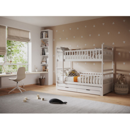 Flair Elvis White 2 Drawer Wooden Bunk Bed with Trundle - Size: Single - Wilko - thumbnail 5