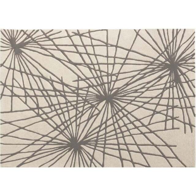 Esselle Home Aura Starburst Natural and Charcoal Rug 120 x 170cm - Grey - Wilko - image 1