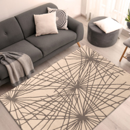 Esselle Home Aura Starburst Natural and Charcoal Rug 120 x 170cm - Grey - Wilko - thumbnail 7