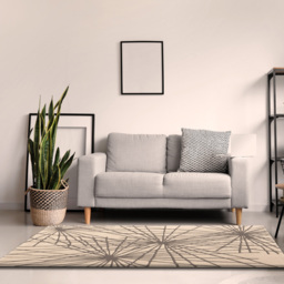 Esselle Home Aura Starburst Natural and Charcoal Rug 120 x 170cm - Grey - Wilko - thumbnail 3