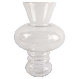 Botanik Clear Bubble Glass Vase 35cm - Size: 35 x 27 x 27cm - White - Wilko