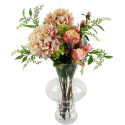 Botanik Clear Bubble Glass Vase 35cm - Size: 35 x 27 x 27cm - White - Wilko - thumbnail 6