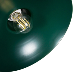 Happy Homewares Matt Forest Green Metal Industrial Retro Curved Pendant Shade - Size: 13 x 29 x 29cm - Wilko - thumbnail 5