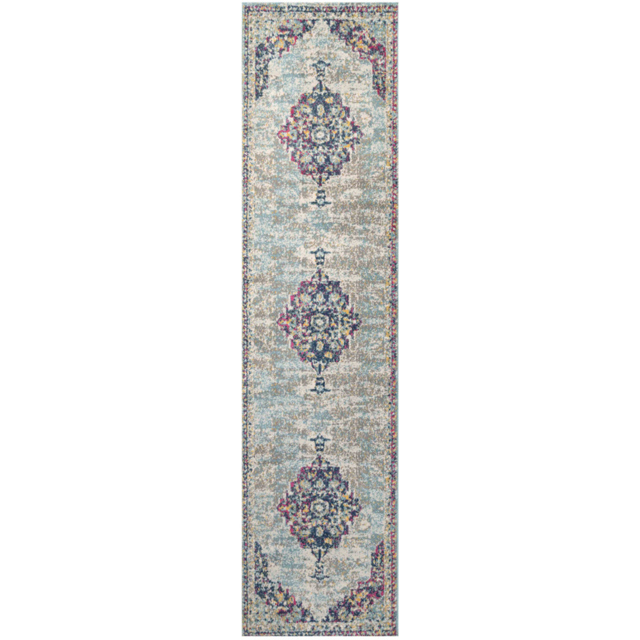 Kukoon Multicolour Traditional Medallion Rug 240 x 60cm - Grey - Wilko - image 1