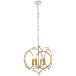 Merano Vicenza Matt White and Gold 4 Light Pendant Ceiling Light - Size: 36 x 36 x 170cm - Wilko - thumbnail 4