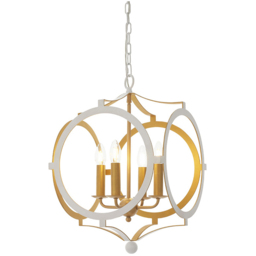 Merano Vicenza Matt White and Gold 4 Light Pendant Ceiling Light - Size: 36 x 36 x 170cm - Wilko - thumbnail 5