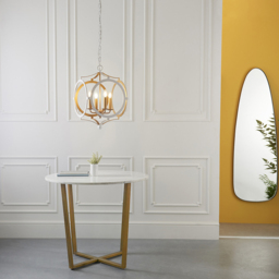 Merano Vicenza Matt White and Gold 4 Light Pendant Ceiling Light - Size: 36 x 36 x 170cm - Wilko - thumbnail 7