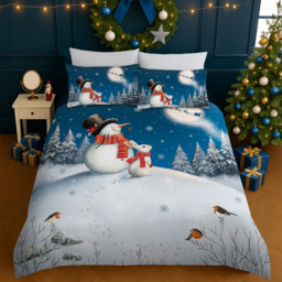 Velosso Double Blue Xmas Dream Panel Duvet Set - Wilko - thumbnail 4