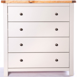 Argenta 4 Drawer Light Grey Chest of Drawers with Brass Knobs - Wilko - thumbnail 4