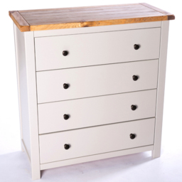 Argenta 4 Drawer Light Grey Chest of Drawers with Brass Knobs - Wilko - thumbnail 5