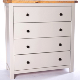Argenta 4 Drawer Light Grey Chest of Drawers with Brass Knobs - Wilko - thumbnail 3