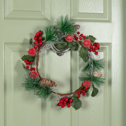 Samuel Alexander Wreath with Apples and Red Berries 45cm - Size: 45 x 45 x 4cm - Wilko - thumbnail 3