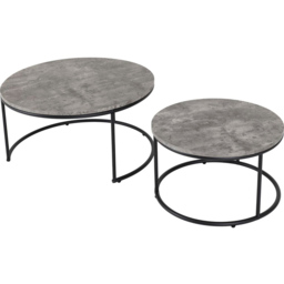 Seconique Athens Concrete Round Nest of Tables Set of 2 - Size: 77 x 77 x 40cm - Grey - Wilko - thumbnail 6