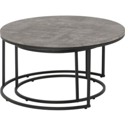 Seconique Athens Concrete Round Nest of Tables Set of 2 - Size: 77 x 77 x 40cm - Grey - Wilko - thumbnail 3