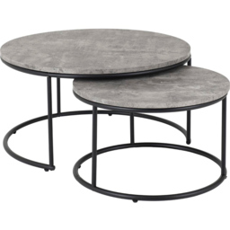 Seconique Athens Concrete Round Nest of Tables Set of 2 - Size: 77 x 77 x 40cm - Grey - Wilko - thumbnail 5