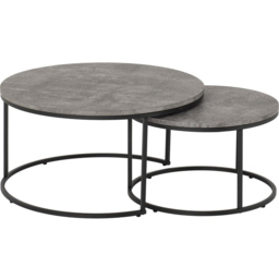 Seconique Athens Concrete Round Nest of Tables Set of 2 - Size: 77 x 77 x 40cm - Grey - Wilko - thumbnail 7