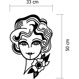 Decortie Black Metal Modern Woman in Flowers Wall Art - Size: 50 x 33 x 0.3cm - Wilko - thumbnail 5