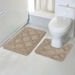 Velosso Knox Natural Bath Mat set - Size: 50 x 80 x 1cm - Brown - Wilko - thumbnail 3