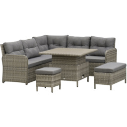 Outsunny 7 Seater Grey Rattan Sofa Lounge Set - Wilko - thumbnail 3