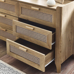 Julian Bowen Sydney 6 Drawer Rattan Effect Wide Chest of Drawers - Wood - Wilko - thumbnail 6