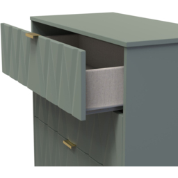 Crowndale Las Vegas 3 Drawer Reed Green Deep Chest of Drawers Ready Assembled - Wilko - thumbnail 7