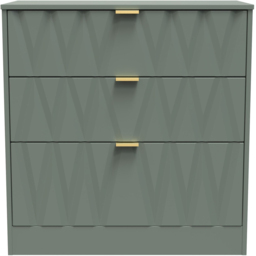 Crowndale Las Vegas 3 Drawer Reed Green Deep Chest of Drawers Ready Assembled - Wilko - thumbnail 4