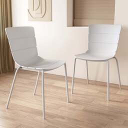 Core Products Bali Set of 2 White Plastic Kitchen Chair - Wilko