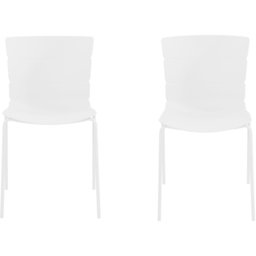 Core Products Bali Set of 2 White Plastic Kitchen Chair - Wilko - thumbnail 3
