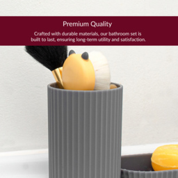 Innoteck Essentials 4 Piece Matt Grey Dish Dispenser and Tumbler Bathroom Accessory Set - Size: 6.5 x 16 x 8cm - Wilko - thumbnail 6
