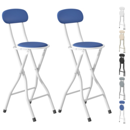 Blue Padded Folding Bar Stool Set of 2 - MCC - Wilko - thumbnail 3