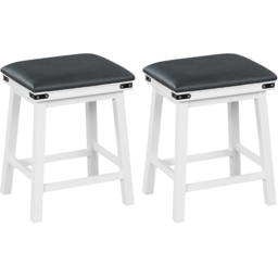 Costway White PU Leather Bar Stool Set of 2 - Size: 81 x 51 x 19cm - Wilko - thumbnail 4