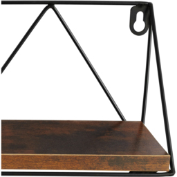 tectake Light Wood Wall Shelf Set of 2 - Size: 14.5 x 13 x 41cm - Brown - Wilko - thumbnail 7