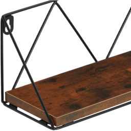 tectake Light Wood Wall Shelf Set of 2 - Size: 14.5 x 13 x 41cm - Brown - Wilko - thumbnail 6