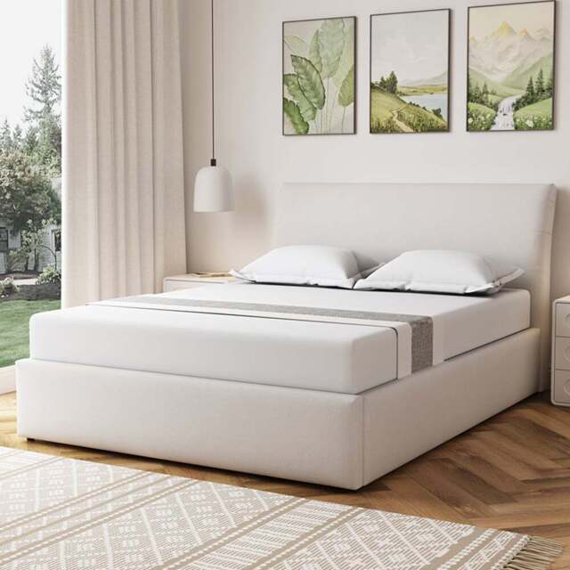 Artemis Home Bethany King Size Beige Linen Upholstered Ottoman Bed - Wilko - image 1