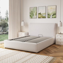 Artemis Home Bethany King Size Beige Linen Upholstered Ottoman Bed - Wilko - thumbnail 3
