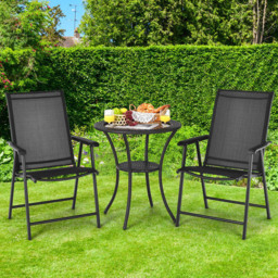 Costway Set of 2 Black Dining Chair - Size: 88.9 x 61 x 25.4cm - Wilko - thumbnail 1