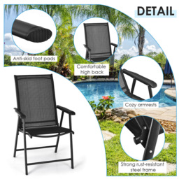 Costway Set of 2 Black Dining Chair - Size: 88.9 x 61 x 25.4cm - Wilko - thumbnail 6