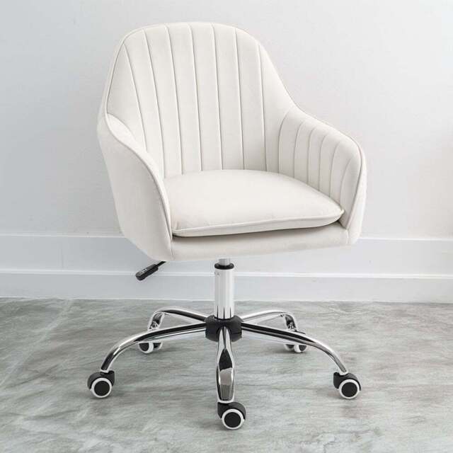 HOMCOM Cream White Adjustable Height Swivel Office Chair - Size: 97 x 57 x 58cm - Wilko - image 1