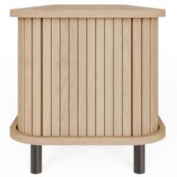 GFW Omari 2 Tambour Sliding Door 2 Shelf Oak Slatted TV Unit - Size: 43 x 150 x 40cm - Wilko - thumbnail 6