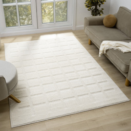Desire Rugs Aya Cream Embossed Cube Rug 80 x 150cm - Wilko - thumbnail 3