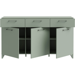 Florence Sali 3 Door 3 Drawer Sage Green Sideboard - Size: 93.4 x 164.6 x 41.1cm - Furniture To Go - Wilko - thumbnail 6