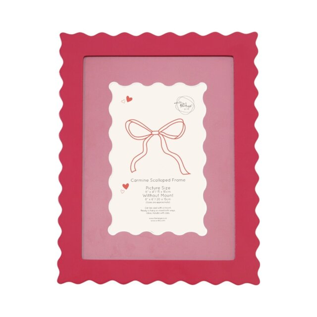 Carmine Scalloped Photo Frame Pink 6x4in - The Port. Co Gallery - Wilko - image 1