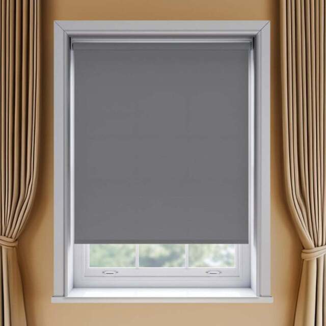 New Edge Blinds Thermal Blackout Roller Blind Slate Grey 45cm - Size: W 45 x D 170cm - Wilko - image 1