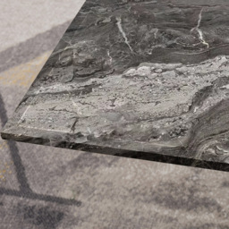 Furniturebox Tavalo Marble Effect Glass Coffee Table with Silver Legs - Size: 120 x 60 x 45cm - Grey - Wilko - thumbnail 4