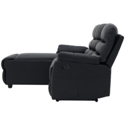 Home Detail Carter 3 Seater Black Faux Leather Left Hand Chaise Manual Recliner Sofa - Wilko - thumbnail 4