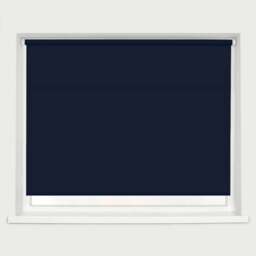 Caecus Straight Edge Roller Blind Navy 60cm - Blue - Wilko - thumbnail 1