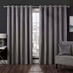 Divante Vermont Charcoal Velvet Blackout Curtain 229 x 168cm - Size: W 168 x D 228cm - Wilko - thumbnail 3