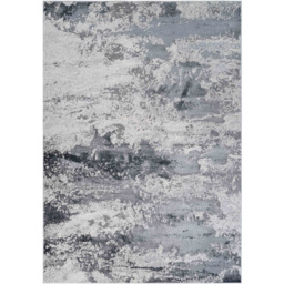 Desire Rugs Onyx Silver Grunge Sprayed Abstract Area Rug 160 x 230cm - Wilko